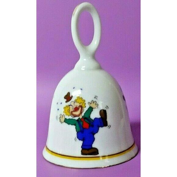 Vintage Clown Bell Porcelain Circus Figurine Papel Japan Gold Trim Decor 🎪🤡 - Picture 8 of 11